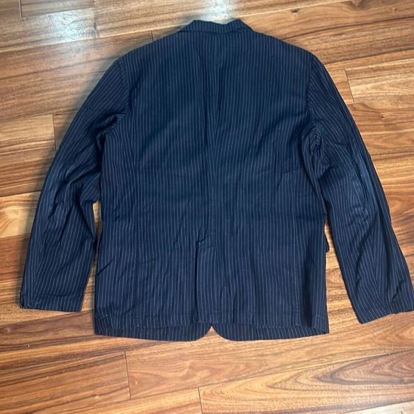 Vintage men's guess pinstripe blazer style cotton jacket‎ distressed worn look - Picture 5 of 7